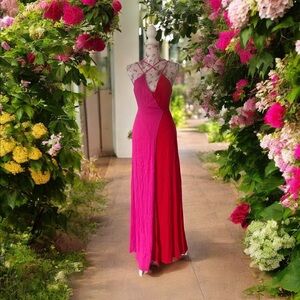 Alya Color-block Sexy Maxi Dress